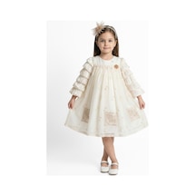 Xo Kids Kız Çocuk Elbise 4-8 Yaş 924 Bej