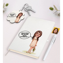 Kişiye Özel Kız Çocuk Kolay Yetişmiyor Karikatürlü Beyaz Defter K N11.16432