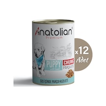 Anatolian Premium Kuzulu Parça Etli Yavru Köpek Konservesi 400 gr x 12 Adet