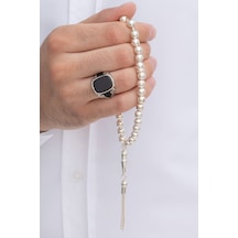 Gümüş Tespih Düz Küre Orta Boy 21gr