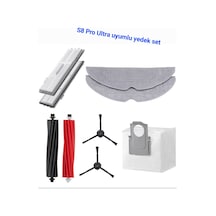 Roborock Uyumlu S8 Pro Ultra Sonic Uyumlu Yedek Fırça Filtre Torba Paspas Seti