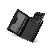 Vulkit Ince Deri Cüzdan, Rfıd/nfc Korumalı, Kimlik Pencereli Siyah
