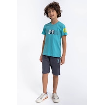 U.S. Polo Assn. U.s. Polo Assn Erkek Çocuk Yeşil Bermuda Takım Us1018-c-v-4 Yeşil