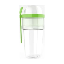 Capsularge 450 Ml + 200 Ml +100 Ml Kaşıklı Yoğurt Kabı Yeşil Çok Renkli
