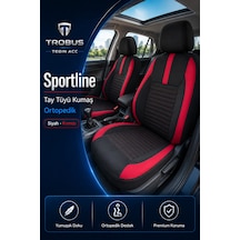 Ford Kuga 2008-2012 Uyumlu Sportline Serisi Siyah Kırmızı Ortopedik Tay Tüyü Koltuk Kılıfı