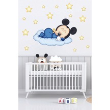 Uyukucu Mickey Mouse Duvar Sticker 90x60 Cm