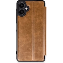 Newface Samsung Galaxy A06 Kılıf Flip Cover - Taba