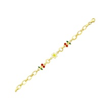 14 Ayar Kiraz Papatya Figürlü Altın Bebek Bileklik