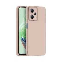 Xiaomi Redmi Note 12 Pro 5g Kılıf Nano İçi Kadife Silikon - Pudra -