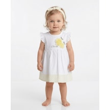 S-Mall Caramell Bebek Elbisesi - Bandanalı - Elb6456 - Lemon - Beyaz