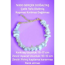 Havlit Taşı Kırık Taş Bileklik Gerçek Doğal Taş Pirinç Kaplama Uzatma Zincir Sertifikalı Bileklik Asetat Kutu Asetat Kutu