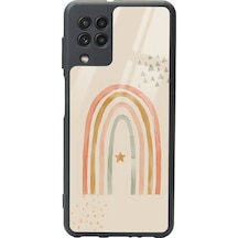 Samsung Uyumlu A-22 Suluboya Art Tasarımlı Glossy Telefon Kılıfı Çok Renkli