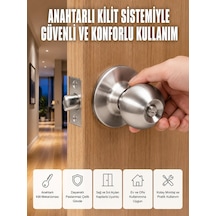 Estetik Güvenli Topuzlu Kapı Kilidi Gümüş