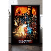 Mass Effect Siyah Ahşap Çerçeveli Poster, Dekoratif Oyun Duvar Tablosu
