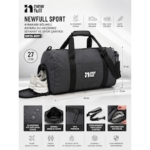 Newfull Sport Ayakkabı Bölmeli Astarlı Su Geçirmez Seyahat Ve Spor Çantası-orta Boy Gri