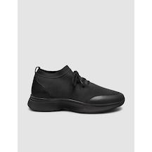 Cabani Triko & Hakiki Dana Deri Siyah Erkek Sneaker Siyah
