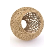 Bohhem Örme Jüt Ip Abajur Başlığı Handmade Bej Çok Renkli