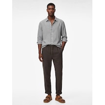 Koton Regular Fit Pamuklu Cepli Beli Bağcıklı Pantolon Kahverengi 6sam40009ıw Kahve