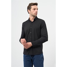 İmza Siyah Uzun Kol Düz Örme Smart Düğmeli Yaka Classic Slim Fit Gömlek 1004245160 Siyah İmza Siyah Uzun Kol Düz Örme Smart Düğmeli Yaka Classic Slim Fit Gömlek 1004245160 Siyah