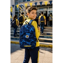 Fenerbahçe Kaligrafik Desenli Okul Sırt Çantası Taraftar Öğrenci Günlük Çanta 45x30x12 Cm Çok Renkli