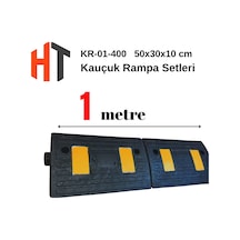 10 Cm Kauçuk Rampa Seti 1 Metre - Otopark Rampası, Kablo Kanallı, Kaldırım Rampası 50 X 30 X 10 Cm