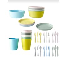 Ikea 36 Parça Bebek& Çocuk Çatal Kaşık Bıçak Bardak Kase Tabak Ta Çok Renkli