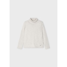 Kız Çocuk Balıkçı Yaka Kazak - Krem Krem