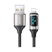 Usams Us-Sj543 Dijital Göstergeli,Çipli,Örgülü, 1.2M 2.4A Lightni