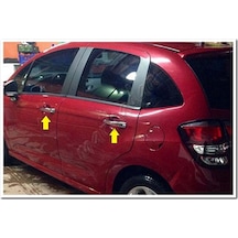 Citroen C3 Krom Kapı Kolu 2009-2016 4 Kapı Paslanmaz Çelik