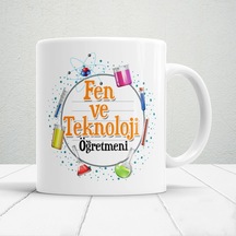 Fen Ve Teknoloji Öğretmenlerine Özel Öğretmenler Günü Hediyelik Baskılı Kupa Beyaz