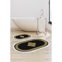 Eko Trend Djt 2 Li Yıkanabilir Kaymaz Taban Oval Banyo Paspas Klozet Takımı 656m Modern Gold