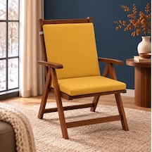 Tek Parça Sırtlıklı Sandalye Minderi 80 40 4 Cm Sarı 80 40 4 Cm