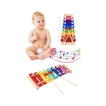 Ksilofon Bebek Ahşap Müzik Aleti 8 Nota 8 Ton 8 Tuşlu Oyuncak Sel