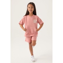 Us Polo Kız Çocuk Garson Pembe Şortlu Pijama Takım1808 001