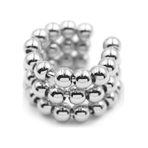 Boncuk Kıkırdak Küpe - Gümüş Çok Renkli