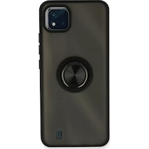 Newface Realme C11 2021 Kılıf Montreal Yüzüklü Silikon Kapak - Siyah