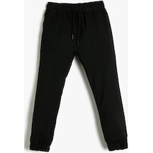 Koton Basic Jogger Kargo Pantolon Beli Bağlamalı Cepli Siyah 3skb40050tw 3SKB40050TW999 Siyah