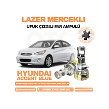 Hyundai Accent Blue 2011 - 2018 Kısa Far Uyumlu Mercek Led Ufuk Çizgili Far Ampulü Led Şimşek Etkili