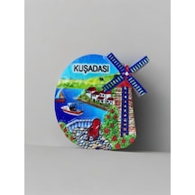Kuşadası Temalı Kabartmalı Polyester Magnet 6cm X 6cm