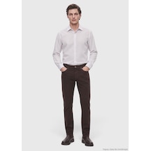 Ramsey Kahverengi Dokuma Slim Fit Casual Pamuk Karışımlı Pantolon