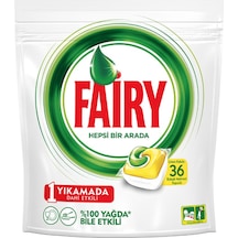 Fairy Hepsi Bir Arada Limon Kokulu 36 Yıkama Bulaşık Makinesi Deterjanı Tableti - Kapsülü