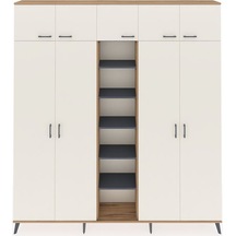 Arges Dolap 12 Raflı 9 Kapaklı 2 Askılı 220x30x243 Çam-aytaşı/antrasit Aytası/antrasıt