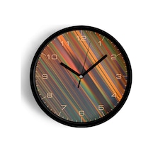 Renk Geçişli Modern Tasarım Duvar Saati - 30cm - Önü Camlı Siyah Kasa - Sessiz Mekanizma-jh0617 Siyah