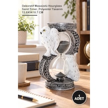 1 Adet Polyester Baykuş Kum Saati Dekoratif Masaüstü Hourglass Sand Timer, Polyester Tasarım 13.8x9x18.7 Cm Diğer