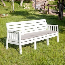 Lara Bahçe Balkon 3 'lü Koltuk-Beyaz