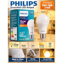 1 Adet 13w Sarı Işık 2700k E27 Duylu Kalın Duy Led Ampul