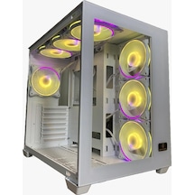 Lıquıd Beyaz 7x120mm Rgb Fanlı Kumandalı Ve Kontrolcülü Atx Oyuncu Bilgisayar Kasası