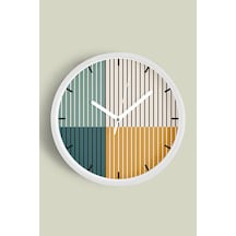 Soyut Tasarım Modern Duvar Saati - 35cm - Önü Camlı Beyaz Kasa - Sessiz Mekanizma-jh0073 Beyaz