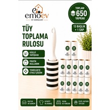 Tüy Toplayıcı Rulosu Seti 13 Başlık 650 Yaprak Kedi Köpek Tüyü Ve Toz Toplayıcı Mega Paket