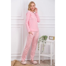 Pierre Cardin 8766-s Kadın Uzun Kol Pijama Takımı - Pembe - L Pembe